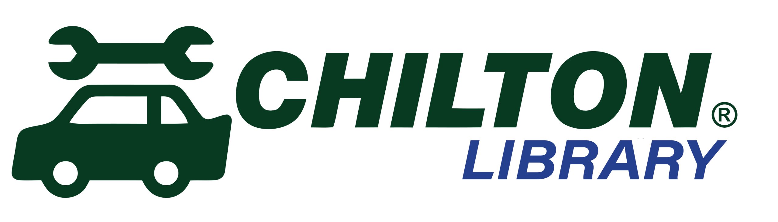 Chilton Library logo featuring a car and wrench icon